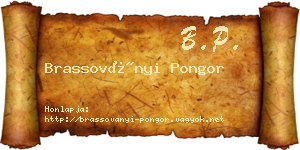Brassoványi Pongor névjegykártya